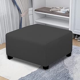 Stretch Ottoman Cover Square Footrest Sofa Slipcovers Stool Cover Footstool Protector Covers Feature Stretch Thick Soft Jacquard Fabric Removable Washable