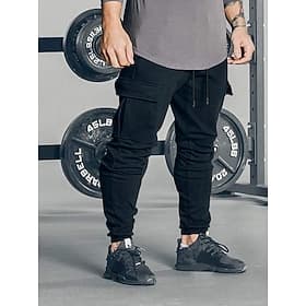 Men's Joggers Cargo Pants Drawstring Beam Foot Bottoms Outdoor Street Cotton Breathable Soft Fitness Gym Workout Performance Sportswear Activewear Solid Colore
