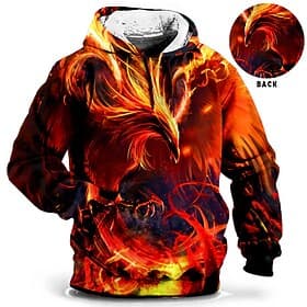 Herren Übergröße Pullover mit Kapuze Sweatshirt Groß und hoch 3D-Druck Mit Kapuze Tasche Langarm Frühling  Herbst Modisch Strassenmode Basic Komfortabel Arbeit