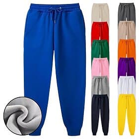 Homme Pantalon en molleton Joggings Pantalon Jogger Conception de cordon élastique Casual Sport  Loisir du quotidien Confort Doux Couleur unie Bleu marine Abri