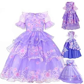 Buchwoche 2026 Märchen Prinzessin Isabella Madrigal Blumenmädchenkleid Themenparty-Kostüm Tüllkleider Cosplay for Mädchen Kinder Karneval Maskerade Hochzeit Ho
