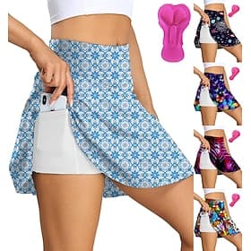Femmes Motif Floral Jupe-short de cyclisme Vélo Shorts rembourrés / Chamois Bas VTT Vélo tout terrain Cyclisme sur route Des sports Coussin 3D Cyclisme Séchage