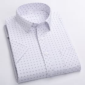 Men's Dress Shirt Non Iron Shirt Wedding Going out White Light Green Pink Purple Short Sleeve Turndown Summer Spring Clothing Apparel