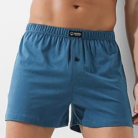 Homme Vêtements d'intérieur pyjashort Plein Casual Confort Intérieur du quotidien Lit Coton Respirable Doux Taille elastique Printemps Eté Noir Bleu