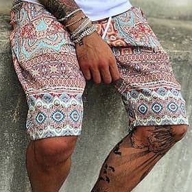 Men's Shorts Summer Shorts Bermuda shorts Beach Shorts Drawstring Print Graphic Prints Comfort Lightweight Knee Length Holiday Beach Stylish Casual 1 2 Inelast