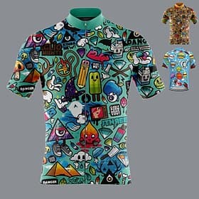 Herren Radtrikot Grafik Lustig Kurzarm Fahhrad Trikot Oberteil mit 3 Gesäßtaschen Mountainbike MTB Straßenradsport Schnelltrocknend Reflektierende Streifen Rüc thumbnail 3