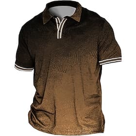 Men's Plus Size Polo Shirt Big and Tall Letter Turndown Print Short Sleeve Spring  Summer Sports Fashion Streetwear Designer Outdoor Street Tops