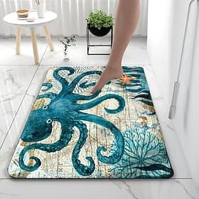 Benthos Bath Mat Non-slip Diatomaceous Earth Bath Mat Super Absorbent Bathroom Bath Rug Creative  Bathroom Rug Coral Velve New Design