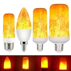 led vlam gloeilamp e27 dynamisch vlameffect vuur e14 licht knipperend led licht 3/5/7/9w 110v-220v huisverlichting simulatie vlamlicht zwaartekracht inductie v