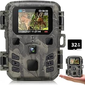 Mini Trail Camera Night Vision 12MP 1080P Game Camera with Night Vision Motion Activated Waterproof for Wildlife Monitoring Valentine's Day Gift