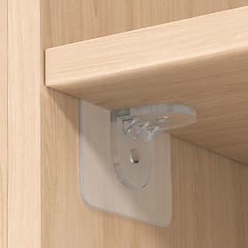 20 Pcs Self-Adhesive Shelf Bracket Pegs Plastic L Shaped Cabinet Bracket Supports, 60 x 60mm