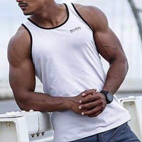 Men's Tank Top Vest Top Undershirt Graphic Tee Sleeveless Crew Neck Summer Graphic Letter Fashion Streetwear Muscle Print Gym Sports  Outdoor Athleisure White