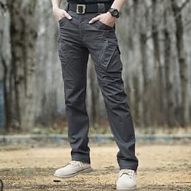 Men's Cargo Pants Tactical Pants Tactical Hiking Pants Zipper Pocket Multi Pocket Plain Quick Dry Lightweight Full Length Outdoor Camping  Hiking Trousers Tact