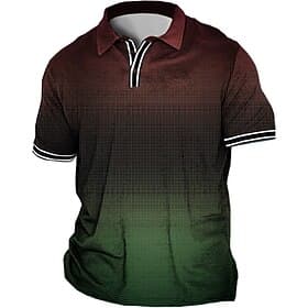 Men's Plus Size Polo Shirt Big and Tall Graphic Prints Turndown Print Short Sleeve Spring  Summer Sports Fashion Streetwear Designer Outdoor Street Tops