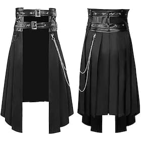 Retrò Vintage Medievale Rinascimento Gonna Vampiro Tinta unita Costume Per uomo Stile Steampunk Casual Quotidiano Adulti Gonne