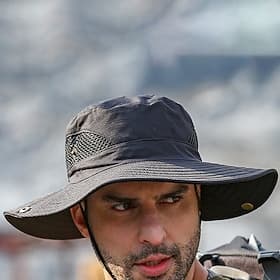 Men's Bucket Hat Sun Hat Fishing Hat Boonie hat Hiking Hat Black Navy Blue Polyester Mesh Streetwear Stylish Casual Outdoor Daily Going out Plain UV Sun Protec