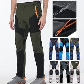 Men's Cargo Pants Hiking Pants Work Pants Trousers Safari Outdoor Pants Water Resistant Windproof Quick Dry Stretch 3 Zipper Pocket Elastic Waist Bottoms Black