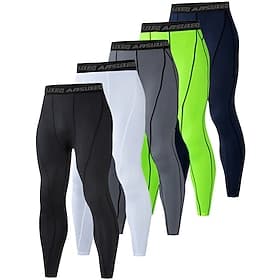 Arsuxeo Men's Compression Pants Running Tights Leggings Base Layer Athletic Athleisure Spring Fall Spandex Quick Dry Soft Compression Moisture Wicking Breathab