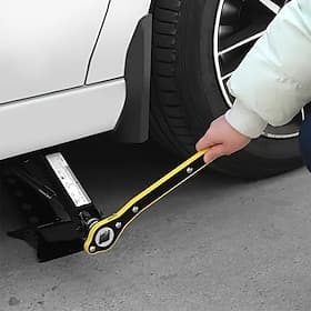 Car Labor-saving Universal Jack Ratchet Wrench Upgrade Slotted/Hexagonal  Dual Purpose Universal Jack Wrench Repair Tools Accessories Scissor Jack Garage Tire