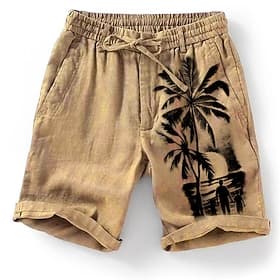 Per uomo Grafico Albero di Cocco Shorts Pantaloncini Estivi Shorts da Spiaggia Misura del girovita medio Streetwear Hawaiano Designer Casuale Quotidiano Ferie