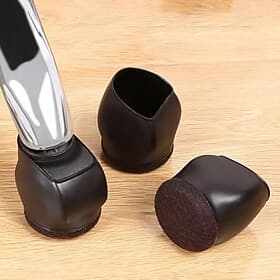 5pcs Office Chair Caster Wheel Cups, Furniture Felt Caster Leg Cases Covers, Anti Slip Stoppers, Hard Wood Floor Carpet Tile Protector Pad Mat For Bed, Desk, S