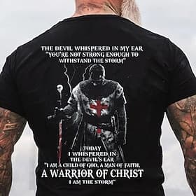 Men's Crusaders Graphic Gothic Horror T Shirt Tee Christian T Shirts Short Sleeve T shirt 3D Print Crew Neck Shirt Vintage Fashion Designer Outdoor Casual Dail