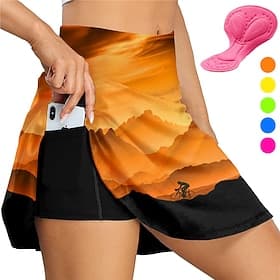 Femmes Graphique Jupe-short de cyclisme Vélo Jupe Bas Coupe course VTT Vélo tout terrain Cyclisme sur route Des sports Coussin 3D Cyclisme Séchage Rapide Évacu