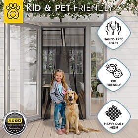 Magnetic Screen Door Portable, Fly Or Bug Screen Magnetic, Doorway For Sliding Door,Garage,Patio,Kitchen,Living,Window Room,Bedroom,Bar,Pet and Kid Easy Entry