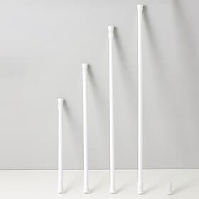 White Tension Curtain Rod Spring Rods Expandable Curtain Rod Adjustable, for Bathroom, Kitchen, Window, Cupboard, Wardrobe, Bookshelf DIY Projects