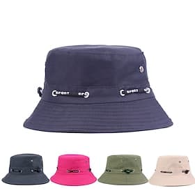 Men's Bucket Hat Black White Polycotton Streetwear Stylish Casual Daily Outdoor clothing Holiday Plain Sunscreen