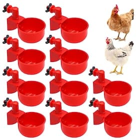 10 pièces poulet tasse à boire automatique buveur poulet mangeoire en plastique volaille abreuvoir eau potable mangeoire pour poussins canard oie caille