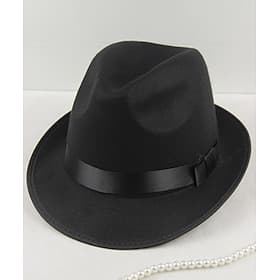 Men's Kentucky Derby Hat Fedora Hat Brim Hat Black Wine Woolen Fedoras events Festival Plain UV Sun Protection Sunscreen