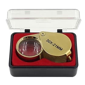 Jewelers Loupe Magnifier Pocket Foldable 30 X 21MM Loupe Eye Magnifier, Foldable Pocket Crafts Jewelry Mirror Eye Glass for Gems, Jewellery, Coins, Map, Stamps