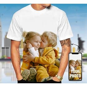 Custom T Shirt for Men Design Your Own Custom Shirts Personalized All Over Print Tee Custom Gifts thumbnail 2