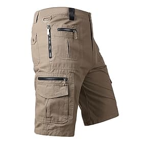 Men's Capri Pants Cargo Shorts Tactical Work Shorts Hiking Shorts Zipper Pocket Multi Pocket Straight Leg Plain Wearable Breathable Knee Length Sports Outdoor