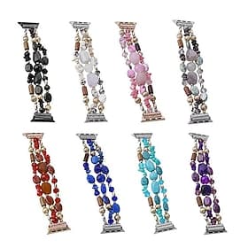 Jewelry Bracelet Compatible with Apple Watch band 38mm 40mm 41mm 42mm 44mm 45mm 49mm Women Beaded Two Tone Beads Strap Replacement Wristband for iwatch Series