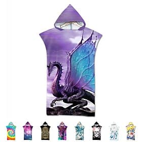 Adult Hooded Beach Towel Changing Towel Robe Towel Poncho Blanket for Beach Surfing Swimming Bathing Changing