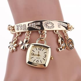 Mother's Day Gift for Women Quartz Watch Bracelet Wrist Watch Rhinestone Love Heart Style Stainless Steel Stylish Analog Quartz Bracelet Ladies Exquisite Casua