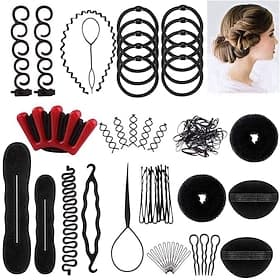 53 pièces coiffure ensemble conception de cheveux outils de coiffure accessoires diy cheveux accessoires cheveux modélisation outil kit coiffeur kit ensemble c