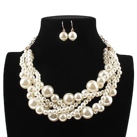 Earrings Pearl Necklace Necklace Earrings Retro Vintage 1920s Alloy For The Great Gatsby Cosplay Women's Costume Jewelry Fashion Jewelry