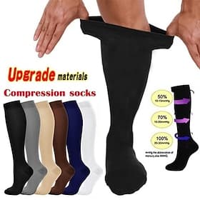 6 Pairs Athletic Compression Sports Socks Long Men's Women's Socks Breathable Comfortable Non-slipping Quick Dry Gym Workout Basketball Running Active Training