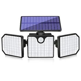 Solar Flood Lights 230LEDs LED Solar Motion Sensor Light 3 Adjustable Heads Outdoor Waterproof Security