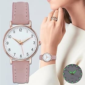Mother's Day Gift for Women Watch Fashion Casual Leather Belt Watches Luminous Simple Ladies' Small Dial Quartz Clock Dress Wristwatches Reloj Mujer