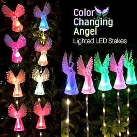 Solar Angel Lights  Solar Powered Garden Light, Decorative Outdoor Gift for Mom, Patio  Cemetery Decor,