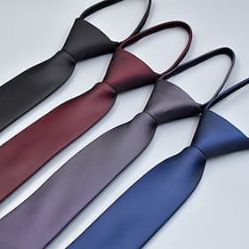 Men's Neckties Zip Tie Bow Plain Wedding Birthday Party