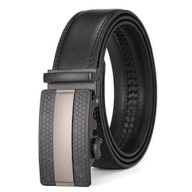 Men's Dress Belt Leather Belt Ratchet Belt Cowhide Alloy Fashion Plain Black Brown Daily Wear Going out Weekend