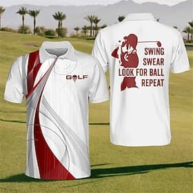 Men's Striped Sports Polo Shirts Golf Shirt Short Sleeve Polo Shirts Collared Shirts Casual Sportswear Vacation Wear 3D Print Buttons Red