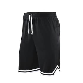 Men's Active Shorts Basketball Shorts Casual Shorts Pocket Drawstring Elastic Waist Plain Comfort Soft Casual Daily Holiday Sports Fashion Black White