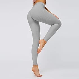 Women's Yoga Pants Butt Lift Tummy Control High Waist Gym Workout Running Fitness Leggings Bottoms Solid Color Black White Pink Spandex Fall Sports Activewear