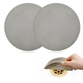 1pc Hair Catcher, Round Drain Cover for Shower Silicone Hair Stopper with Suction Cups,Easy to Install Suit for Bathroom,Bathtub,Kitchen 2 Pack